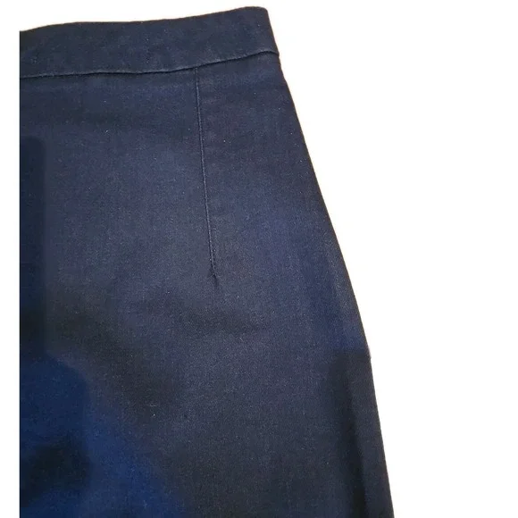 Leara Woman Dark Wash Denim Pencil Skirt Womens M 28" Long High Waist Zip Slit - Picture 8 of 8